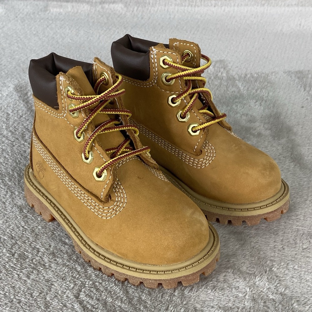 Timberland Premium 6 inch Toddler Baby Boots Size 6 Wheat Nubuck Waterproof NEW